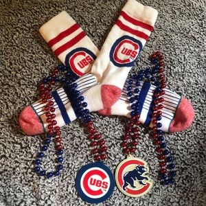 Chicago Cubs Socks and Necklaces